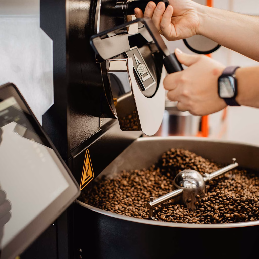 Rösttrommel mit Kaffeebohnen